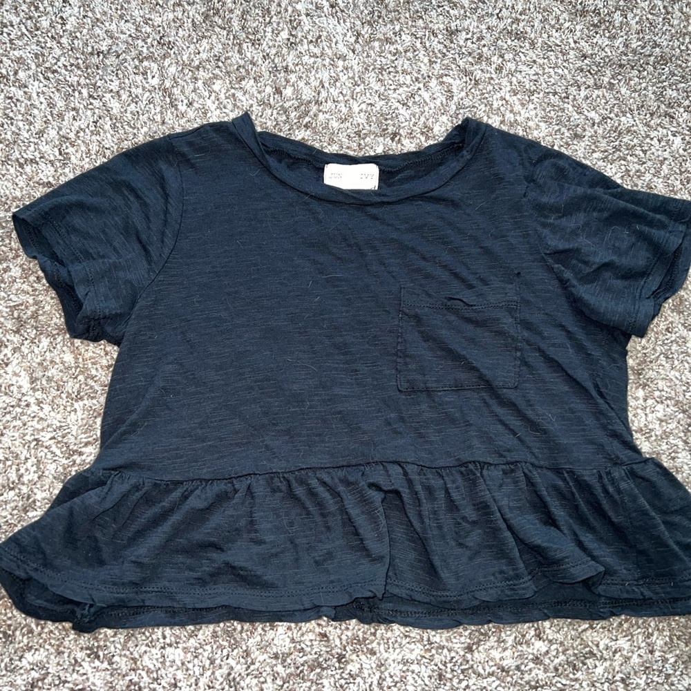 Jun & Ivy xs black peplum blouse